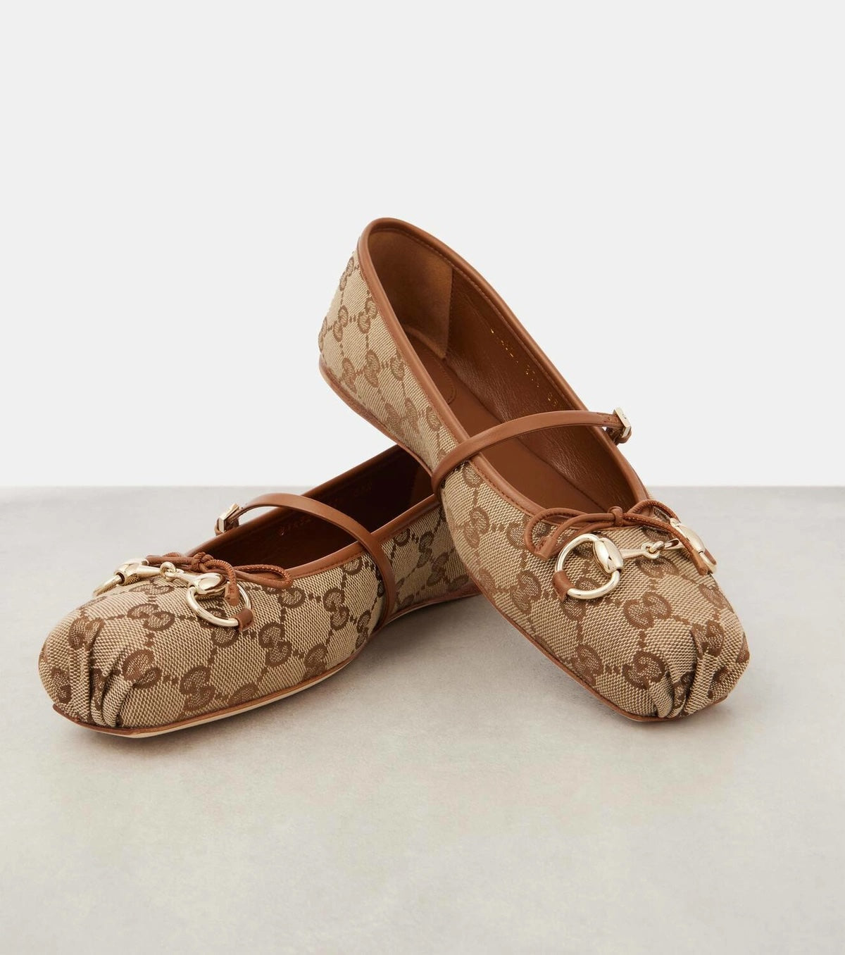 GUCCI GG MONOGRAM HORSEBIT BALLET FLATS