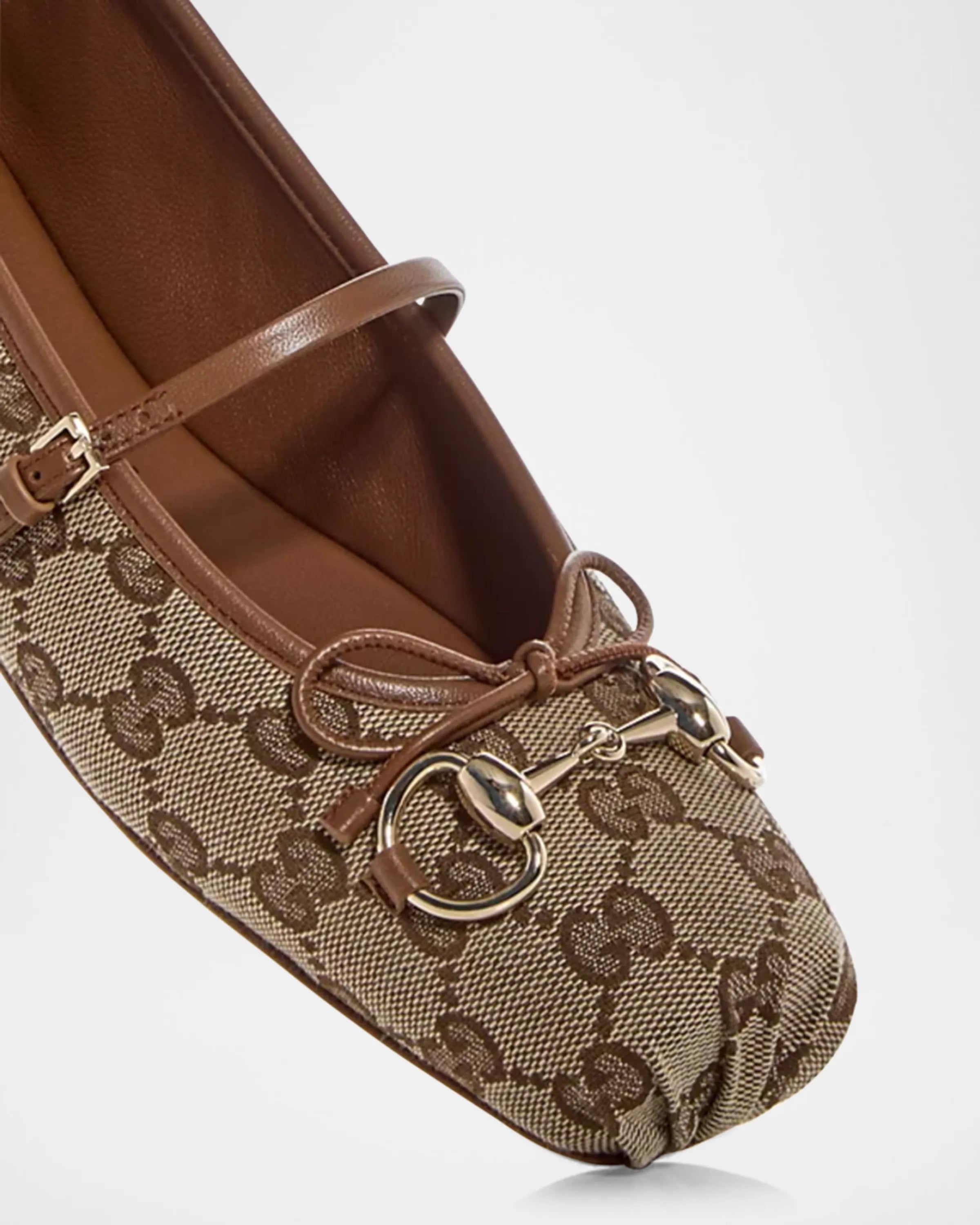 GUCCI GG MONOGRAM HORSEBIT BALLET FLATS