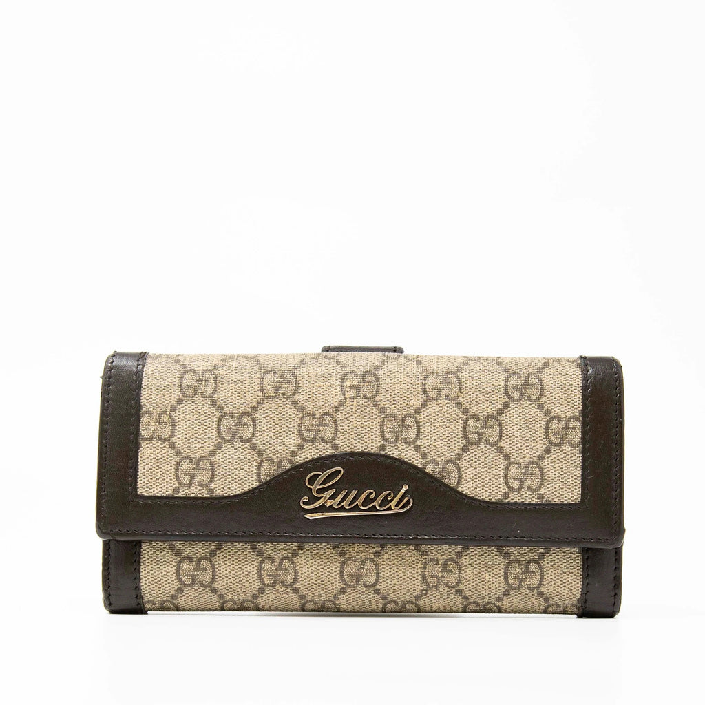 GUCCI GG SCRIPT LOGO CONTINENTAL WALLET
