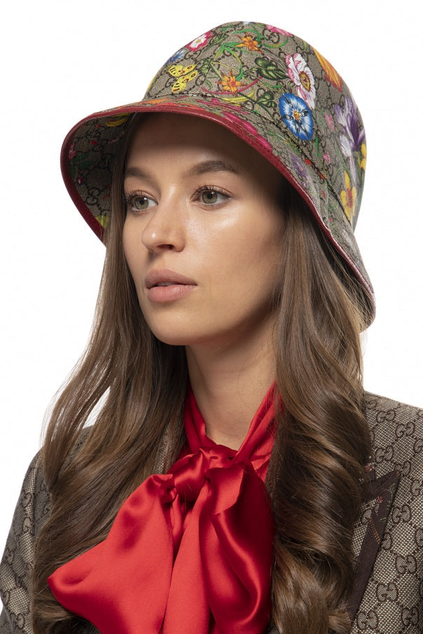 GUCCI GG SUPREME FLORA BUCKET HAT