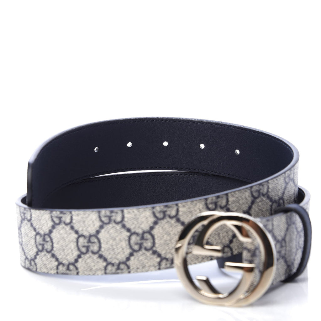 GUCCI GG SUPREME MONOGRAM CANVAS LEATHER BELT