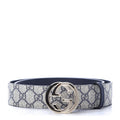 GUCCI GG SUPREME MONOGRAM CANVAS LEATHER BELT