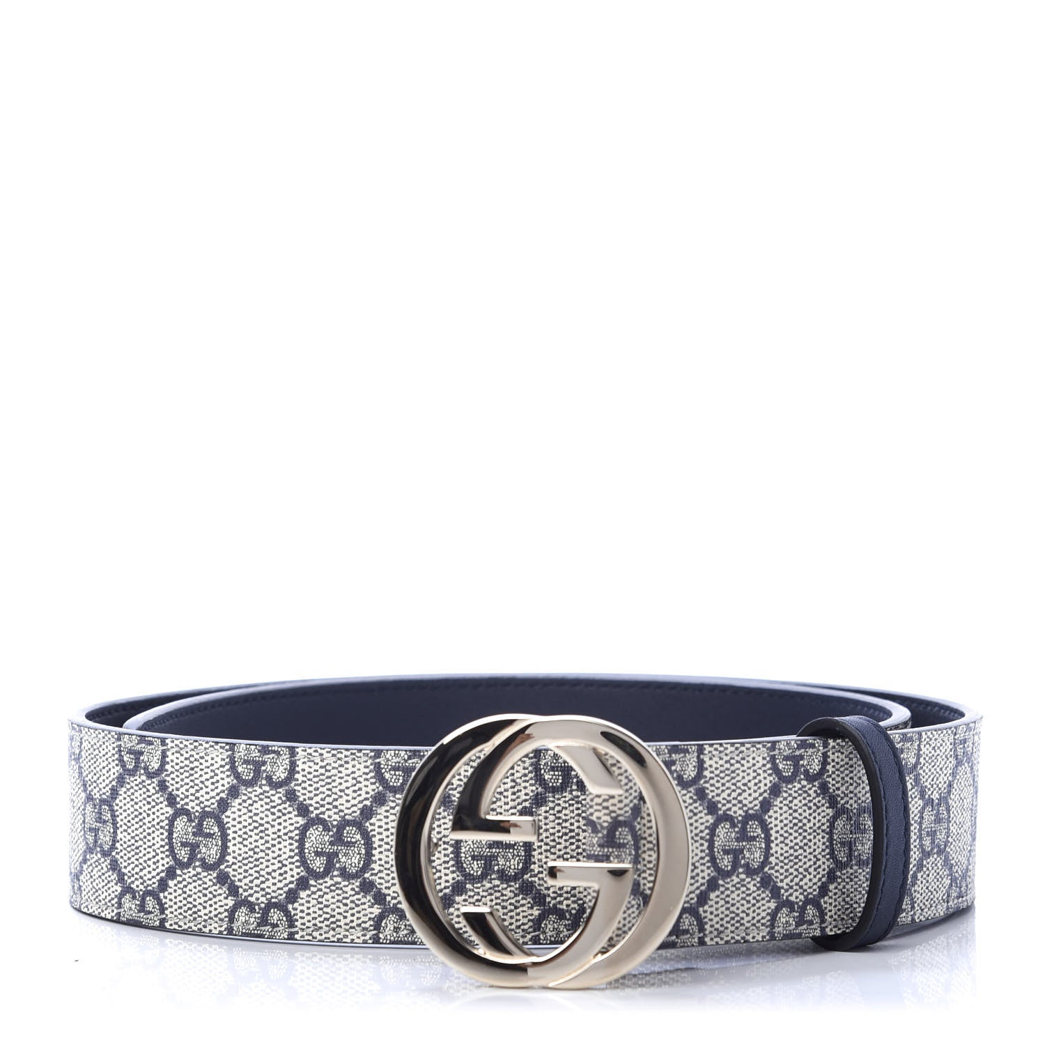 GUCCI GG SUPREME MONOGRAM CANVAS LEATHER BELT