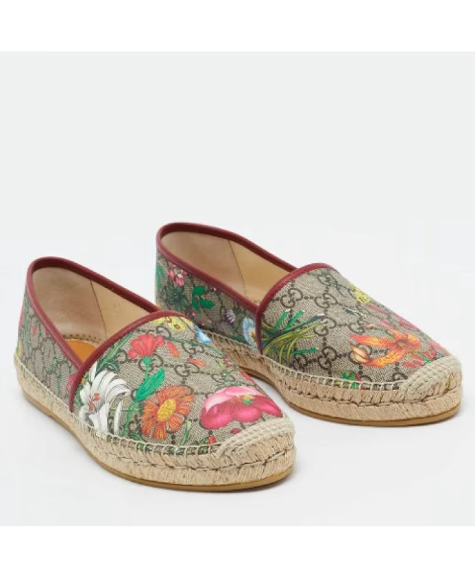 GUCCI GG SUPREME MONOGRAM BLOOMS ESPADRILLS