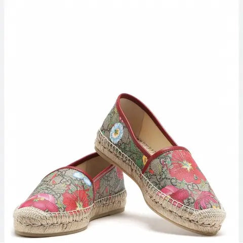 GUCCI GG SUPREME MONOGRAM BLOOMS ESPADRILLS