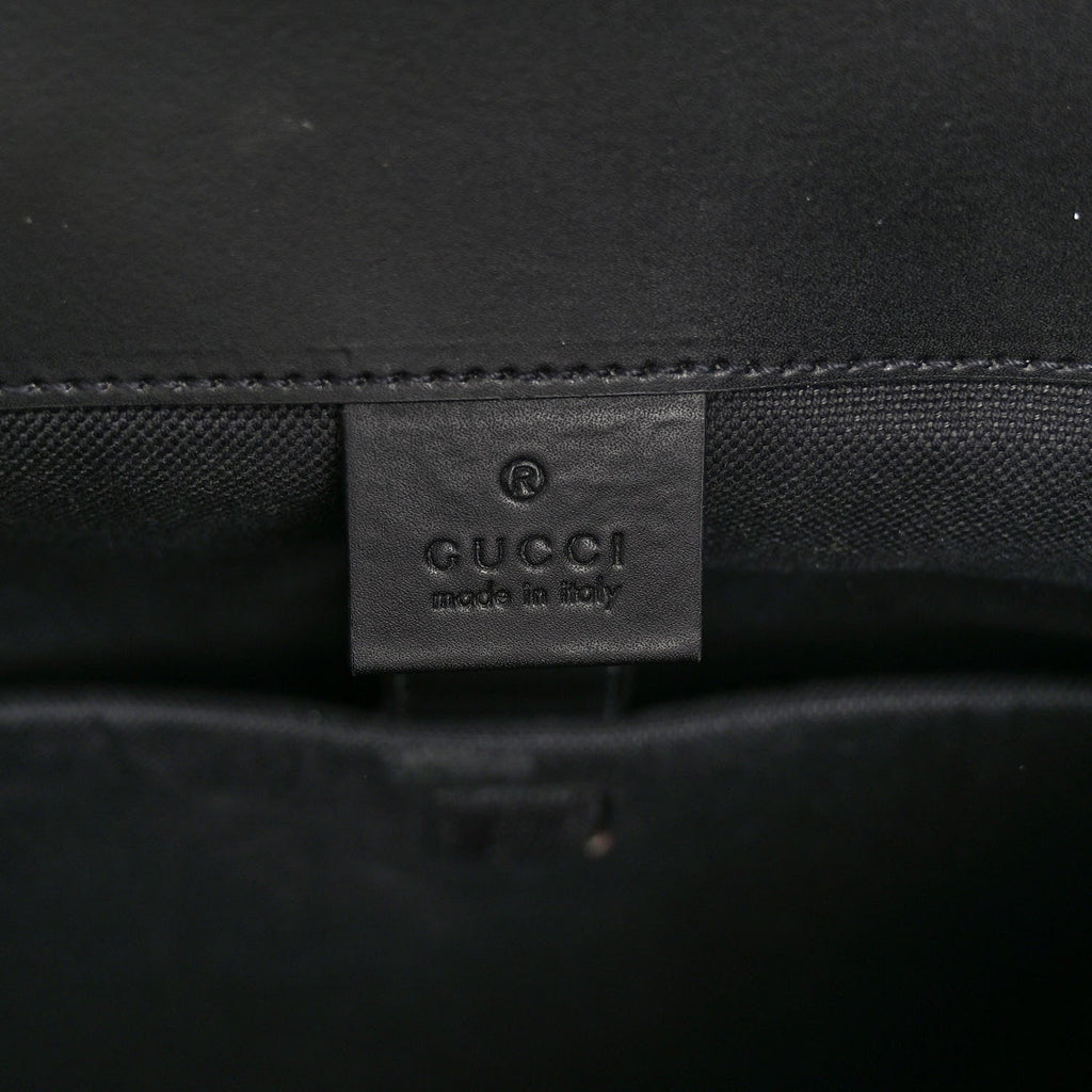 GUCCI GG SUPREME MONOGRAM CALFSKIN WEB DOUBLE BUCKLE BACKPACK
