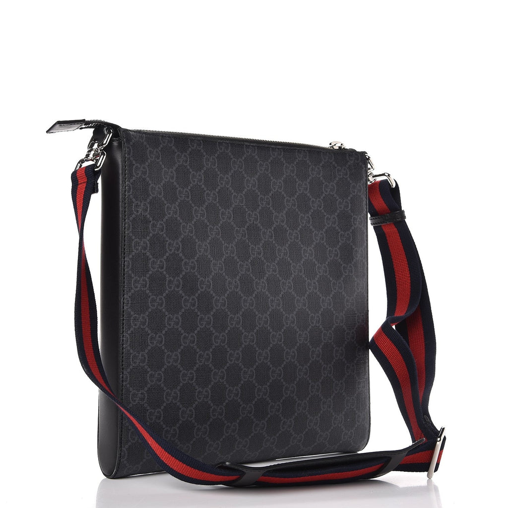 GUCCI GG SUPREME MONOGRAM NIGHT COURRIER APPLIQUE MESSENGER BAG