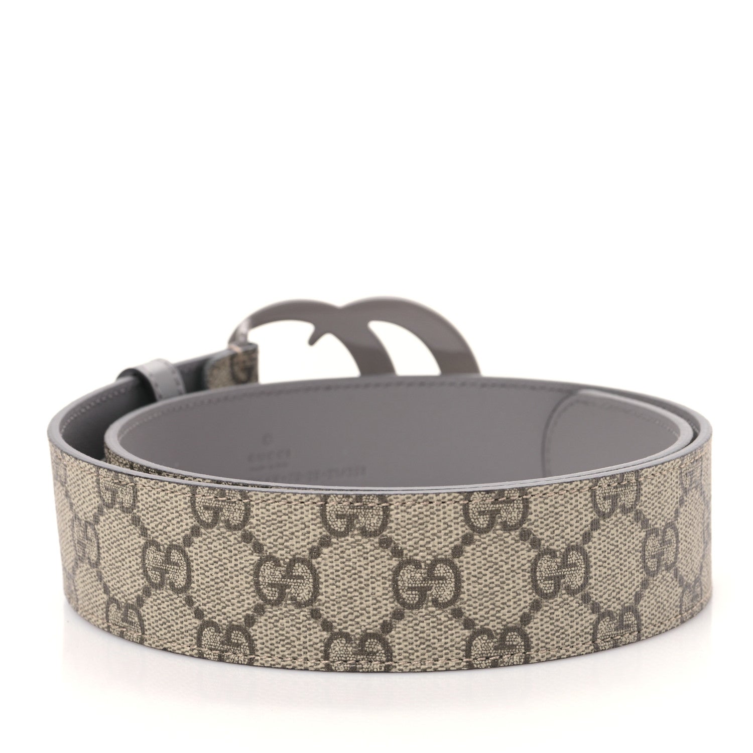 GUCCI GG SUPREME MONOGRAM PLUTONE CALFSKIN ENAMEL GG BELT