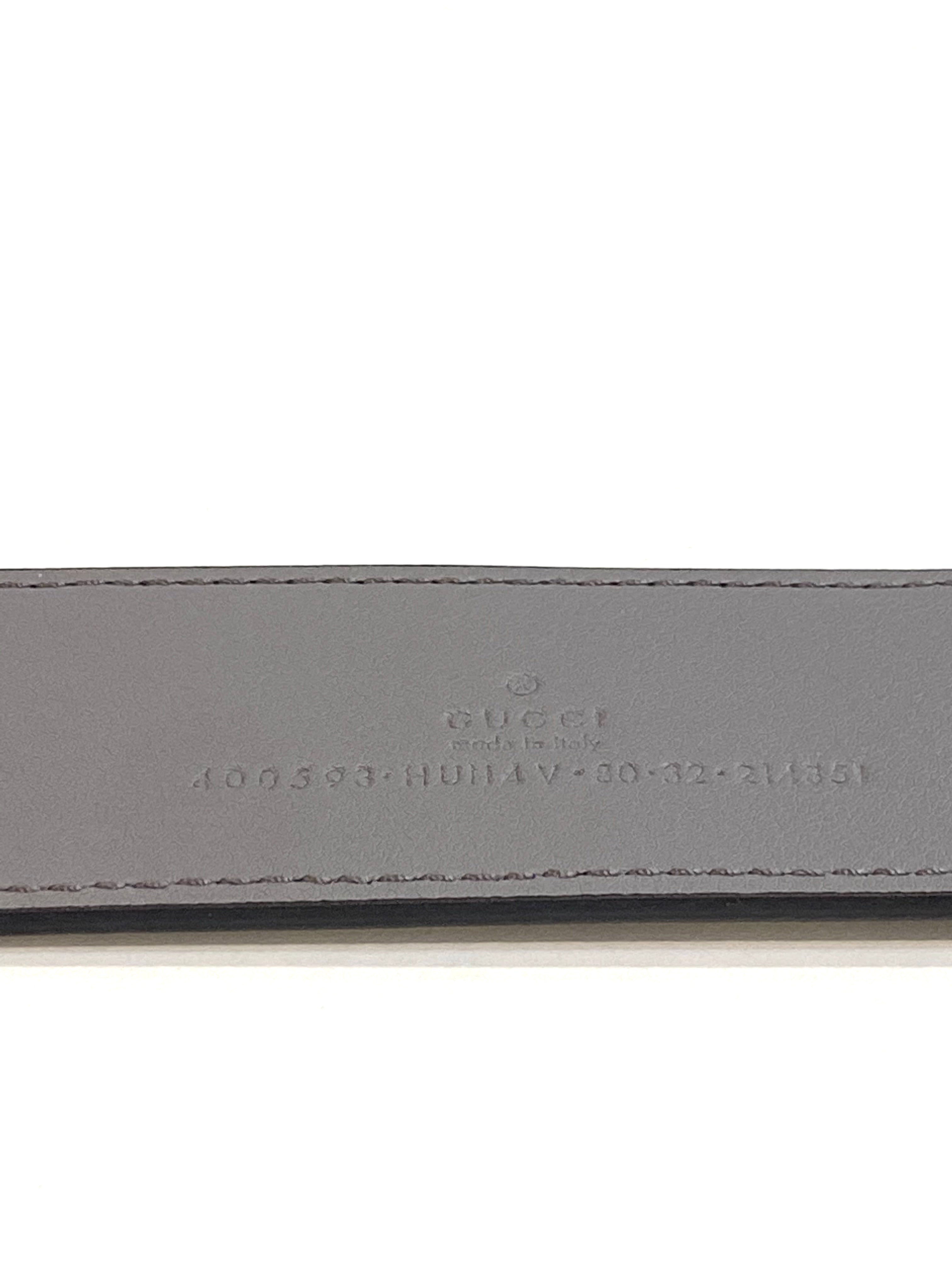 GUCCI GG SUPREME MONOGRAM PLUTONE CALFSKIN ENAMEL GG BELT
