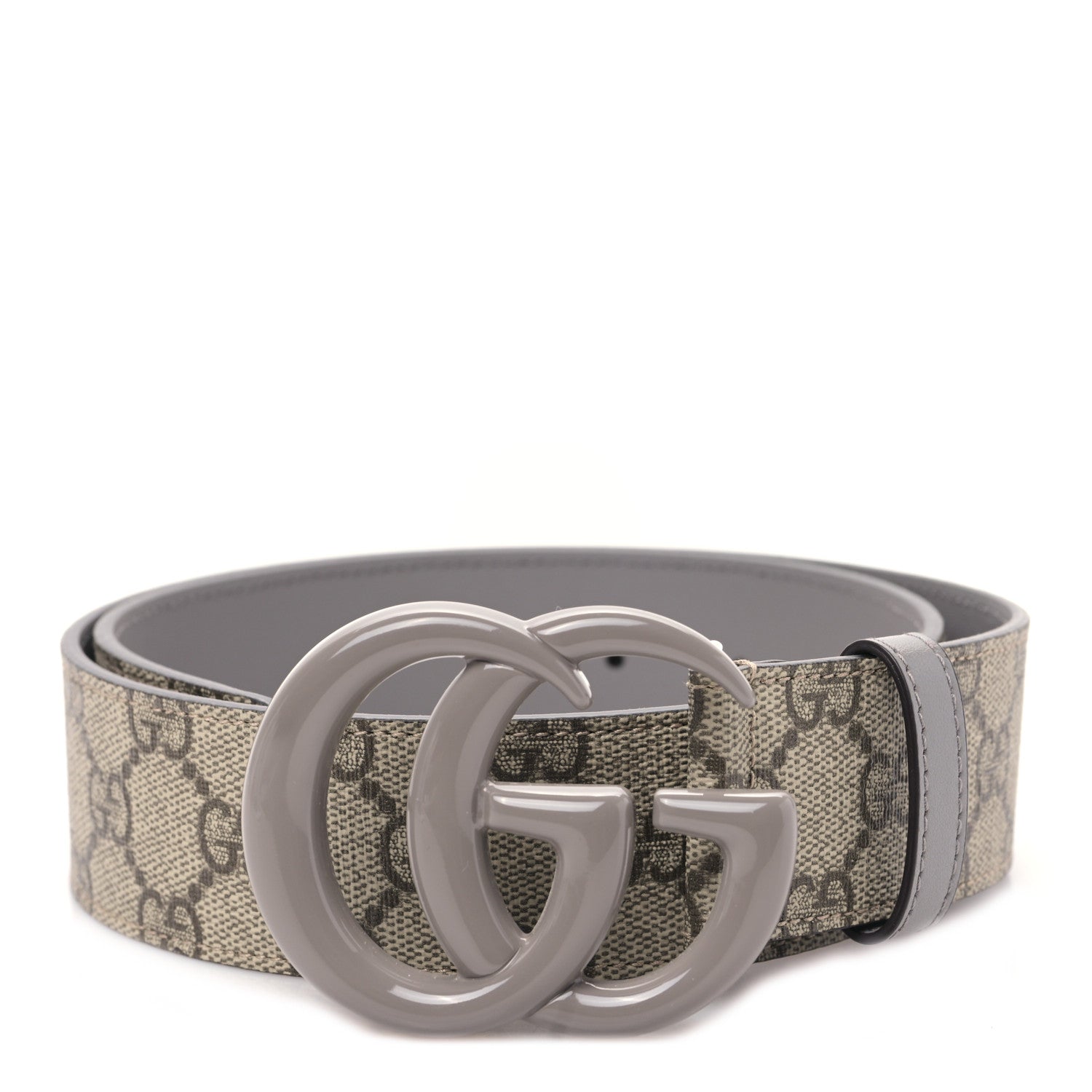 GUCCI GG SUPREME MONOGRAM PLUTONE CALFSKIN ENAMEL GG BELT