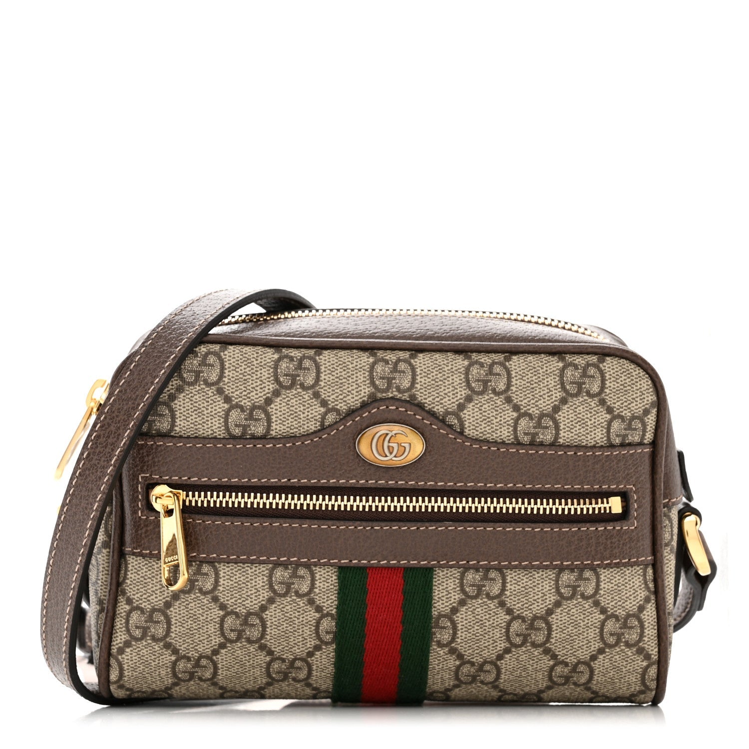 GUCCI GG SUPREME MONOGRAM WEB MINI OPHIDIA CROSSBODY