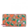 GUCCI GG SUPREME STRAWBERRY PRINTED ZIP-AROUND WALLET