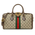 GUCCI GG SUPREME WEB BOSTON MEDIUM HANDLE BAG