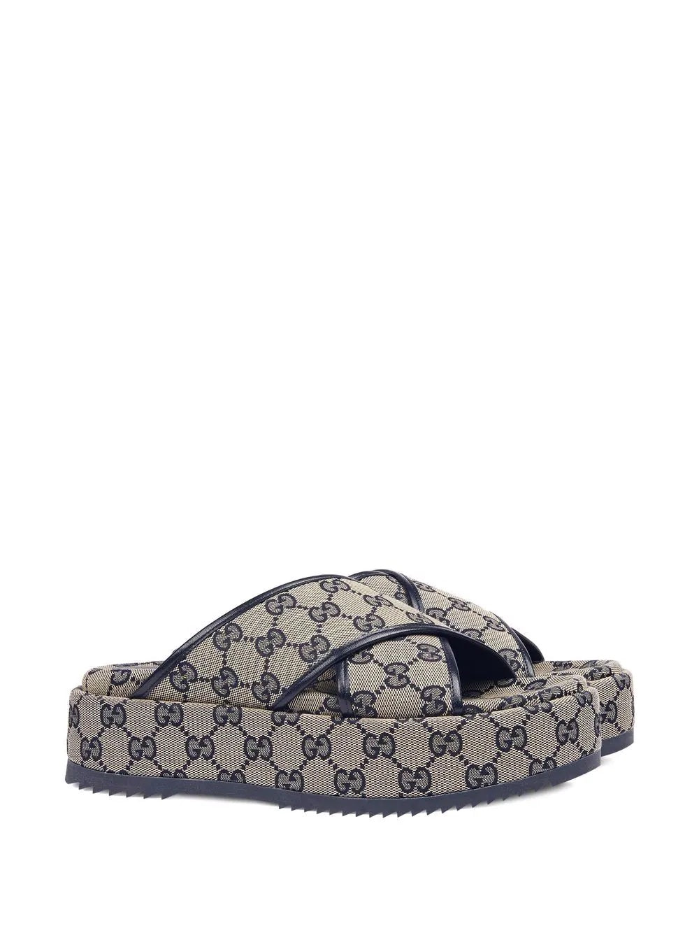 GUCCI GG SUPREME PLATFORM SANDALS