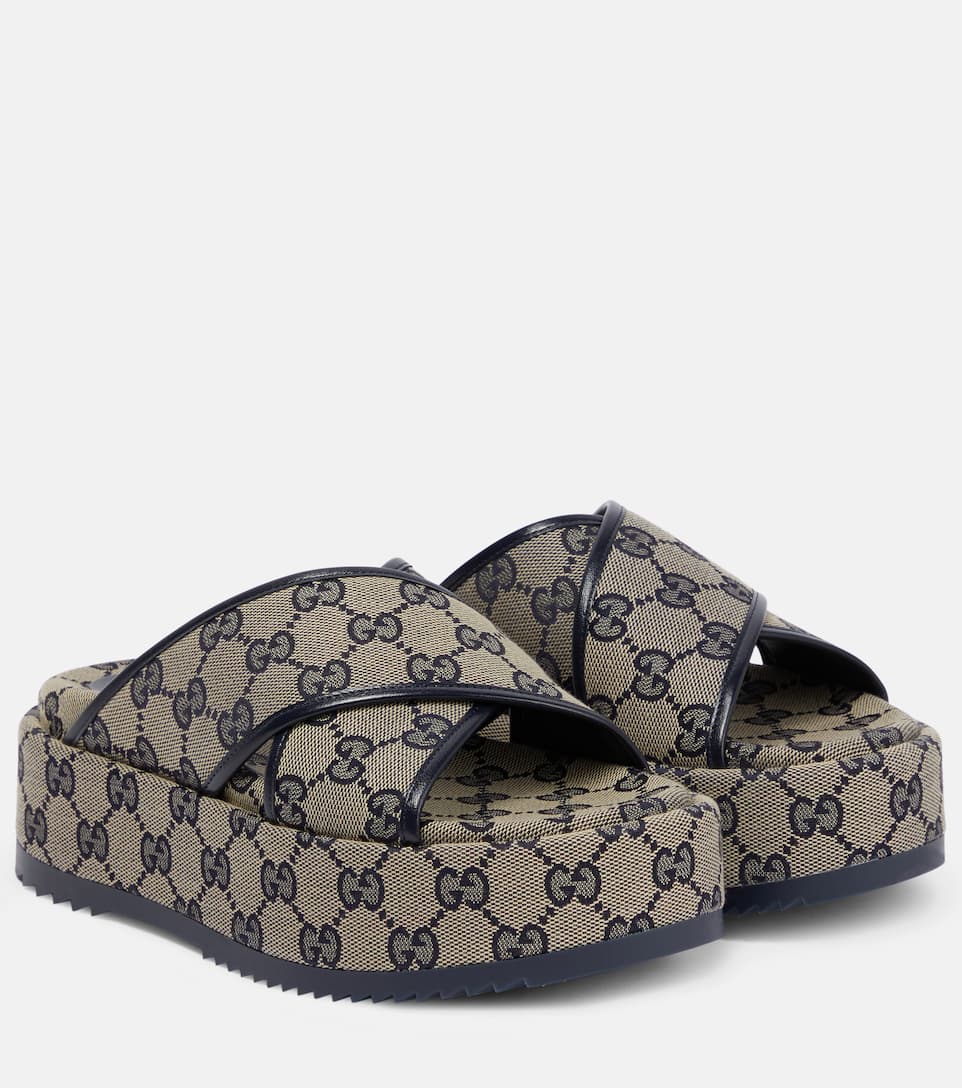 GUCCI GG SUPREME PLATFORM SANDALS