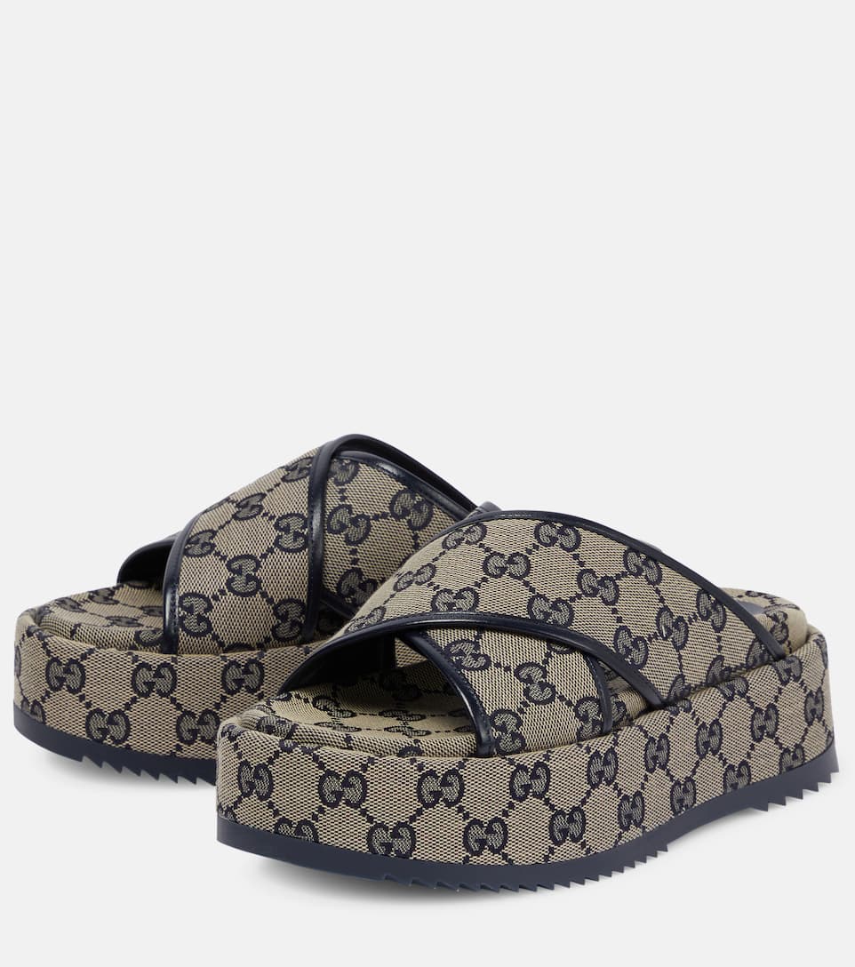 GUCCI GG SUPREME PLATFORM SANDALS