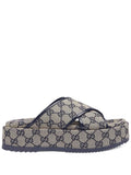 GUCCI GG SUPREME PLATFORM SANDALS