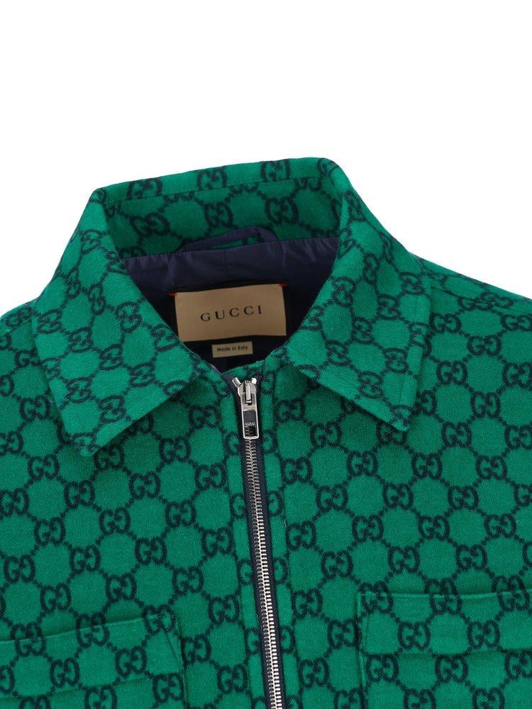 GUCCI GG WOOL FLANNEL PADDED JACKET