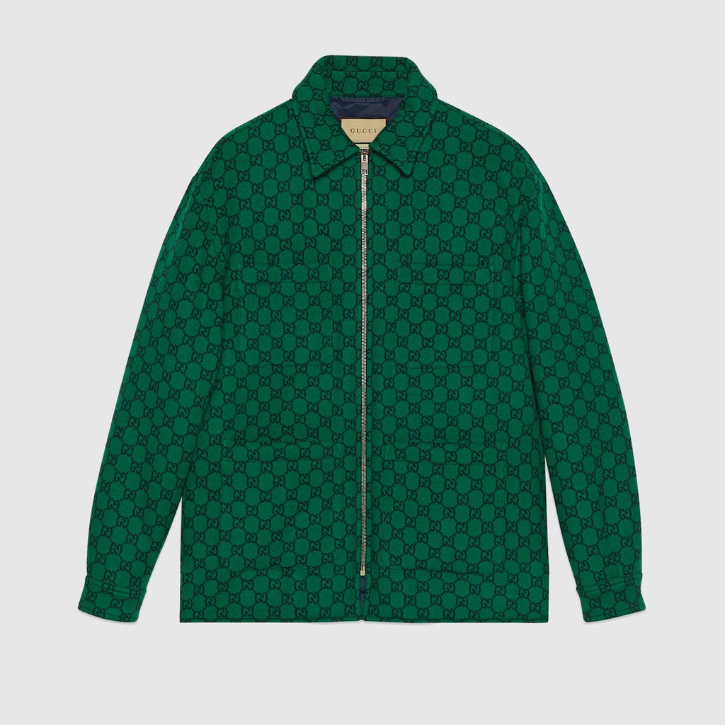 GUCCI GG WOOL FLANNEL PADDED JACKET