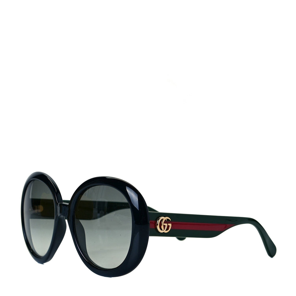 GUCCI GG WEB OVERSIZED ROUND FRAME SUNGLASSES