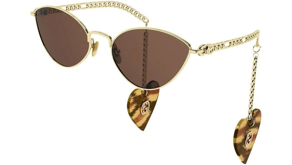 GUCCI GOLD CHAIN CAT-EYE SUNGLASSES