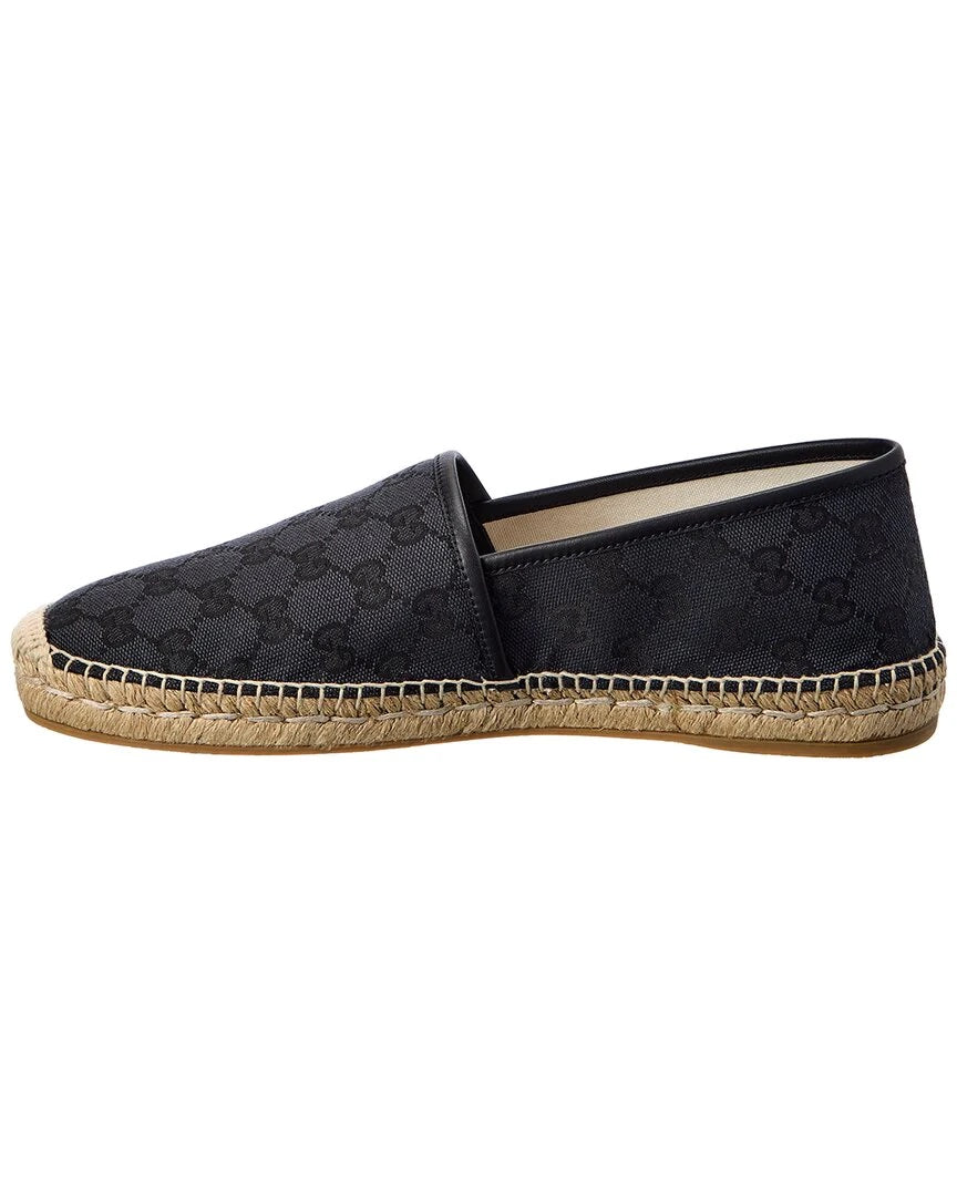 GUCCI GG MONOGRAM CANVAS & LEATHER ESPADRILLE