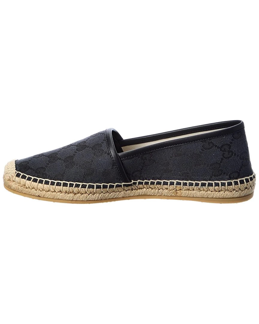 GUCCI GG MONOGRAM CANVAS & LEATHER ESPADRILLE