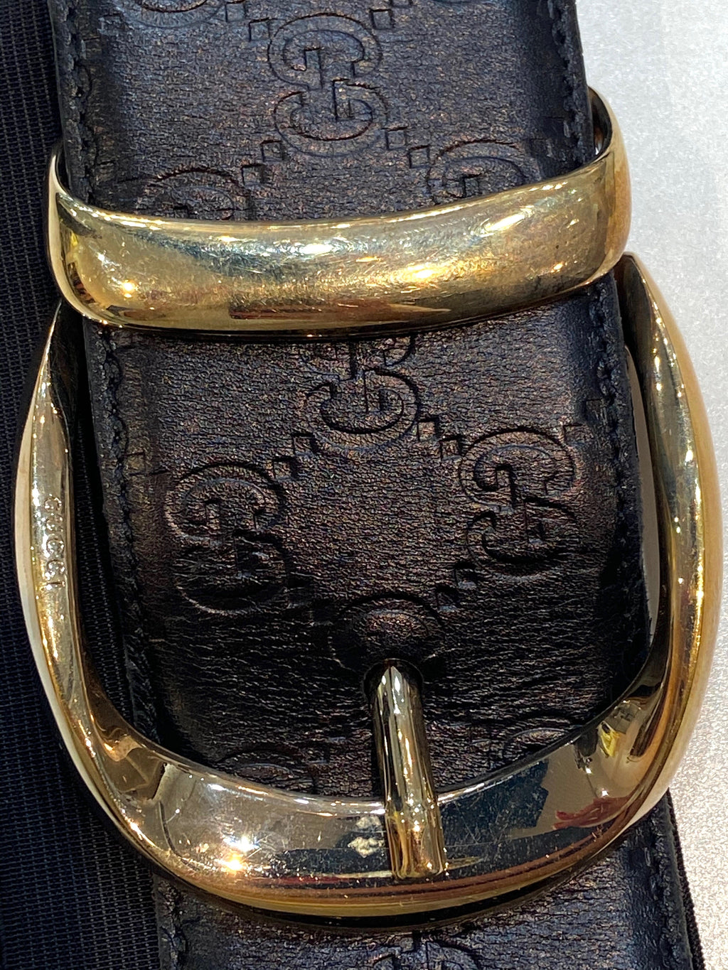 GUCCI GUCCISSIMA VINTAGE LEATHER & ELASTIC WIDE BELT