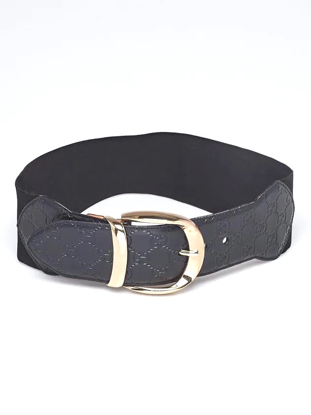 GUCCI GUCCISSIMA VINTAGE LEATHER & ELASTIC WIDE BELT