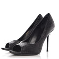 GUCCI GUCCISSIMA EMBOSSED LEATHER PEEP-TOE PUMPS