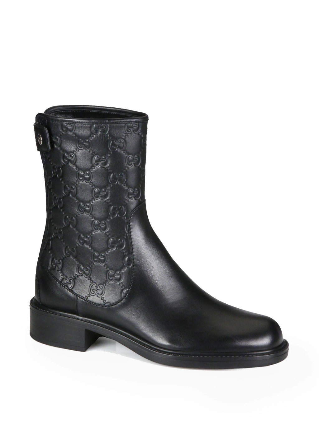 GUCCI GUCCISSIMA  MONOGRAM EMBOSSED LEATHER BOOTS