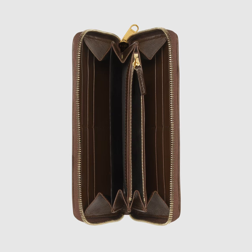 GUCCI GG SUPREME 1955 HORSEBIT ZIP AROUND WALLET