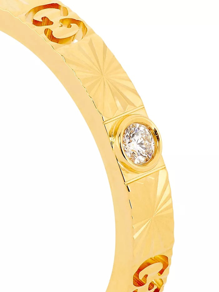 GUCCI ICON 18K GOLD DIAMOND HEART RING