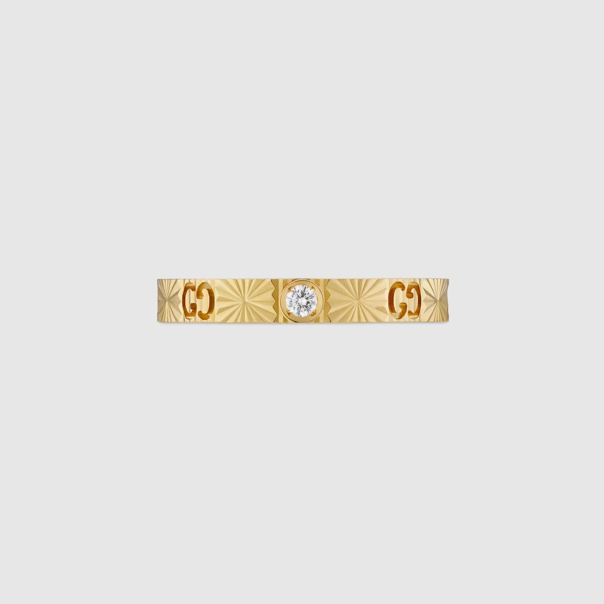 GUCCI ICON 18K GOLD DIAMOND HEART RING