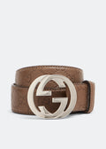 GUCCI GUCCISSIMA INTERLOCKING GG BUCKLE LEATHER BELT