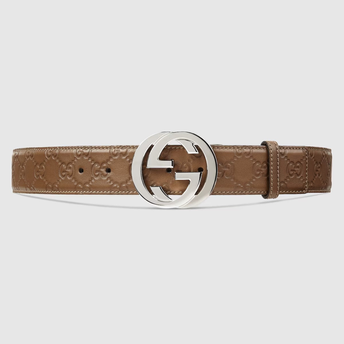 GUCCI GUCCISSIMA INTERLOCKING GG BUCKLE LEATHER BELT