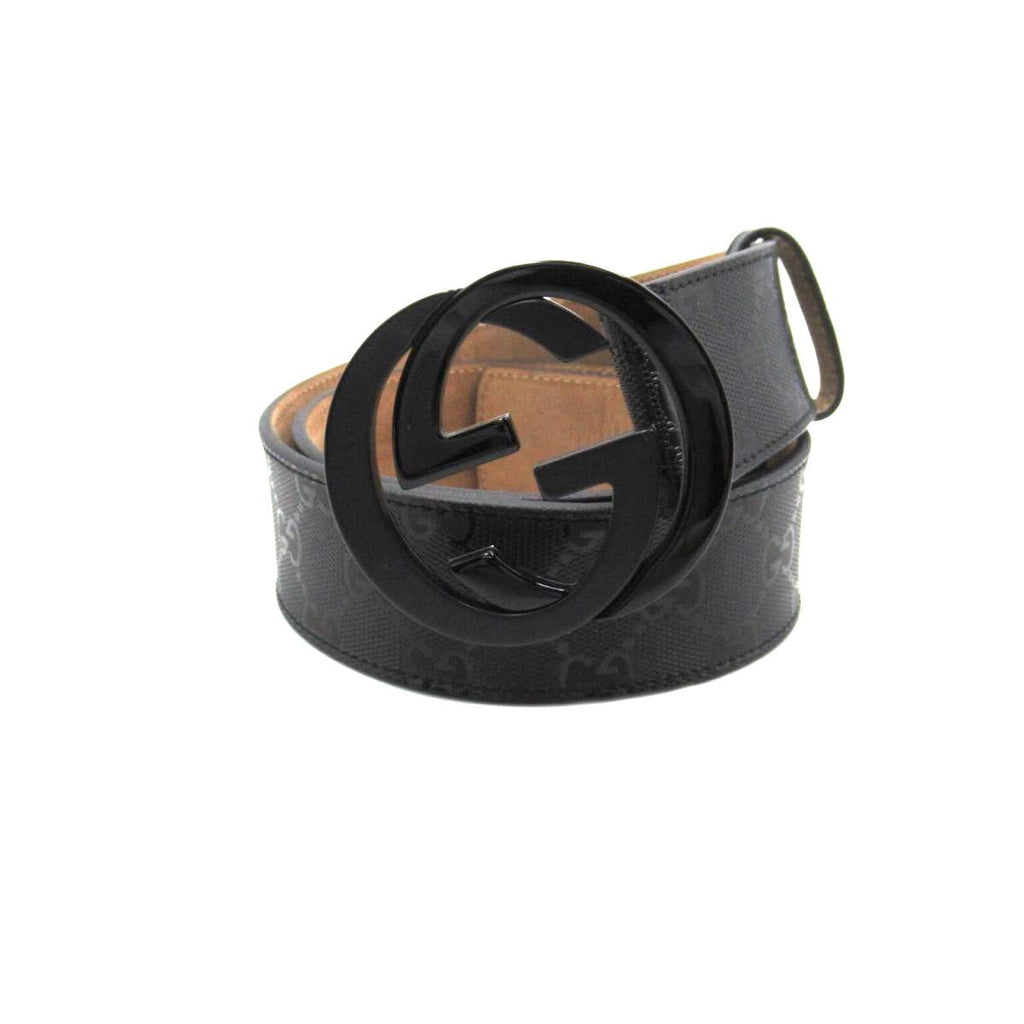 GUCCI GG IMPRIME MONOGRAM LEATHER BELT