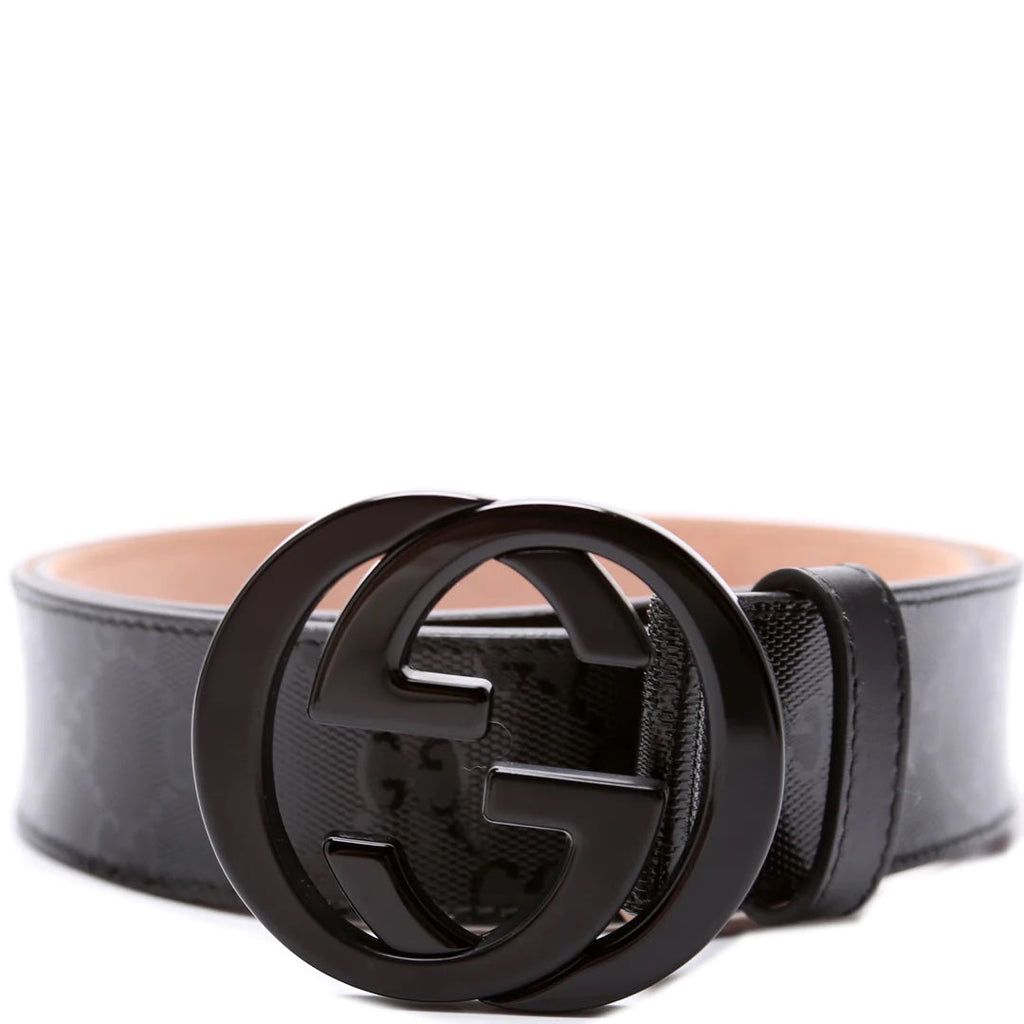 GUCCI GG IMPRIME MONOGRAM LEATHER BELT
