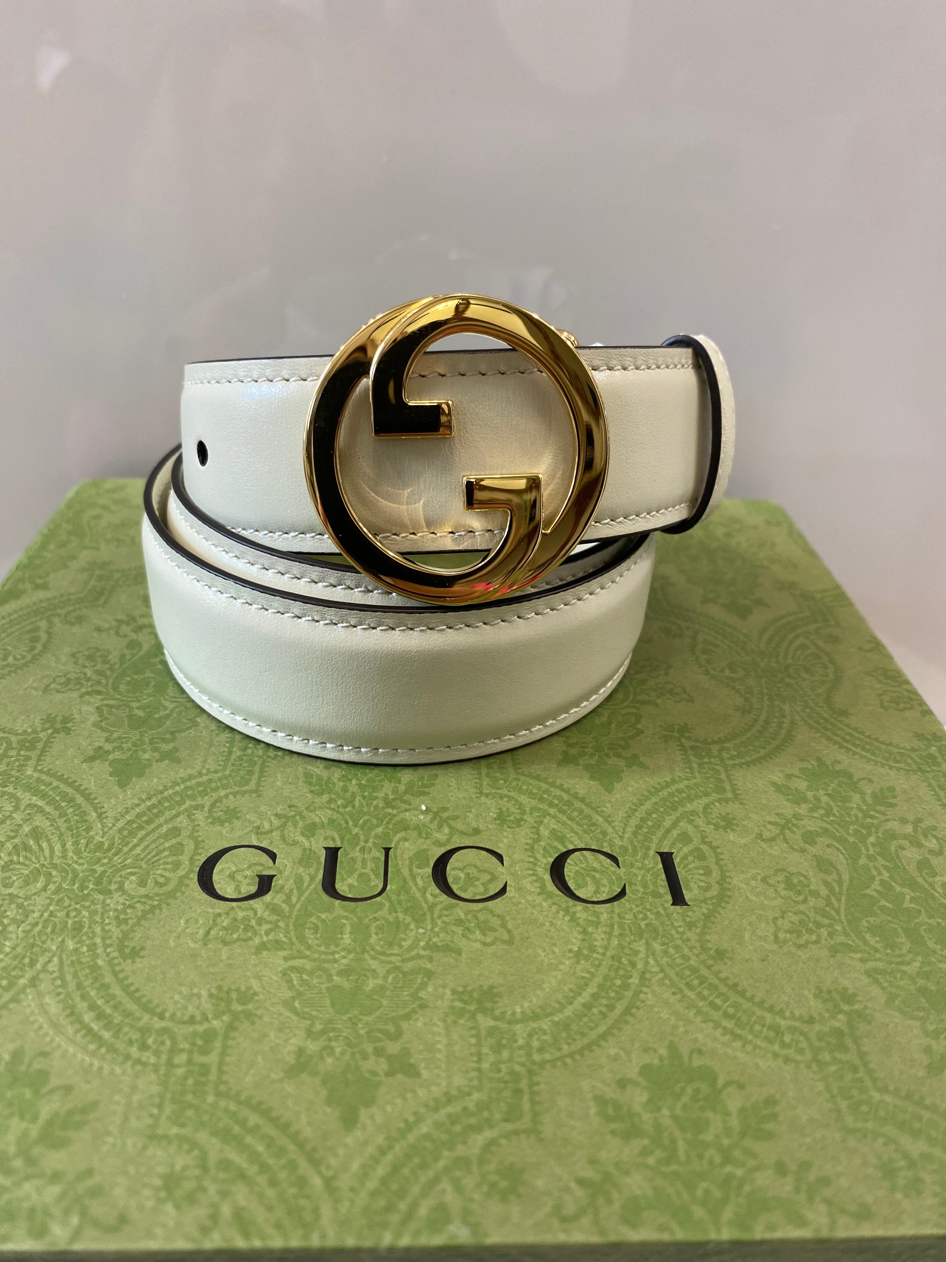GUCCI INTERLOCKING G BUCKLE LEATHER BELT