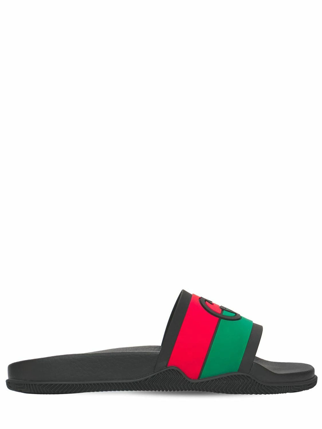 GUCCI INTERLOCKING G WEB STRIPE SLIDES