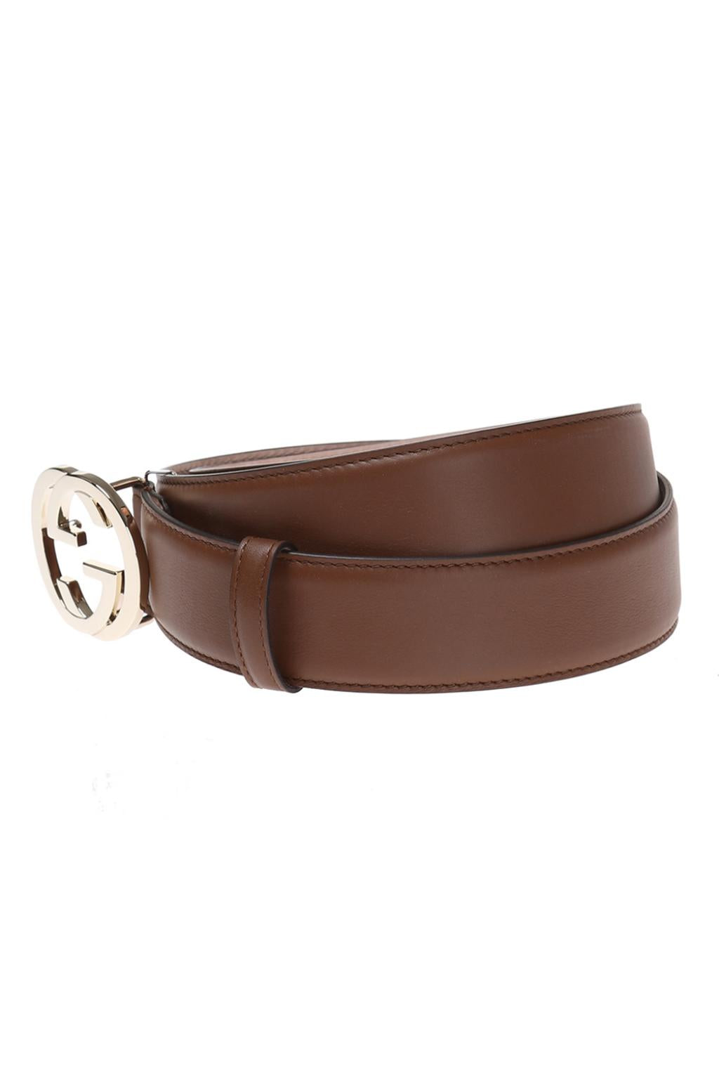 GUCCI INTERLOCKING G BUCKLE LEATHER BELT