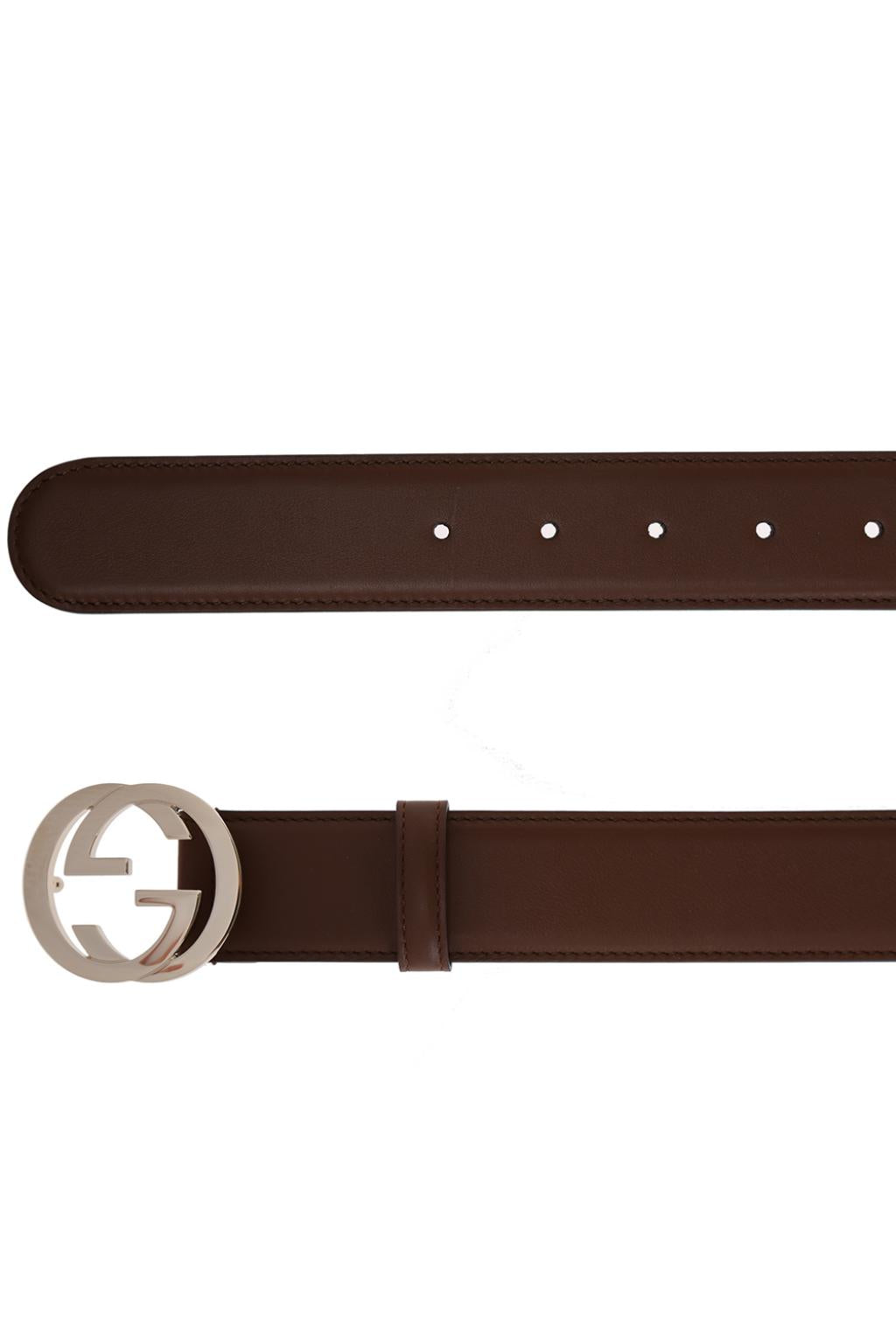 GUCCI INTERLOCKING G BUCKLE LEATHER BELT