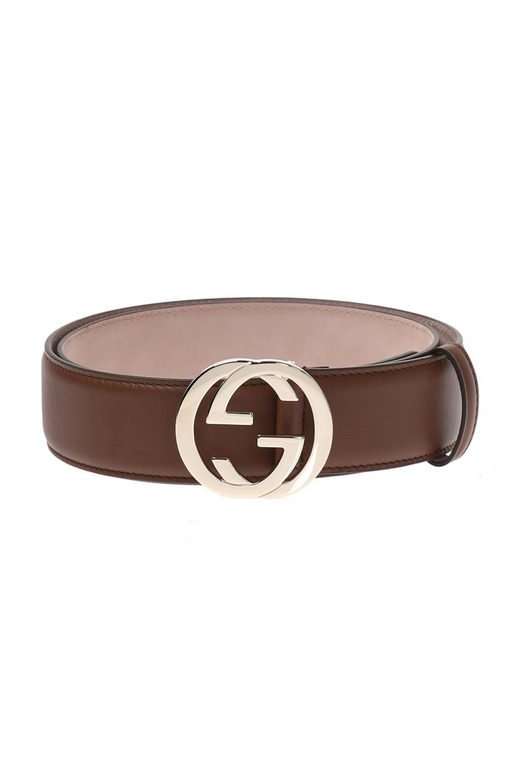 GUCCI INTERLOCKING G BUCKLE LEATHER BELT