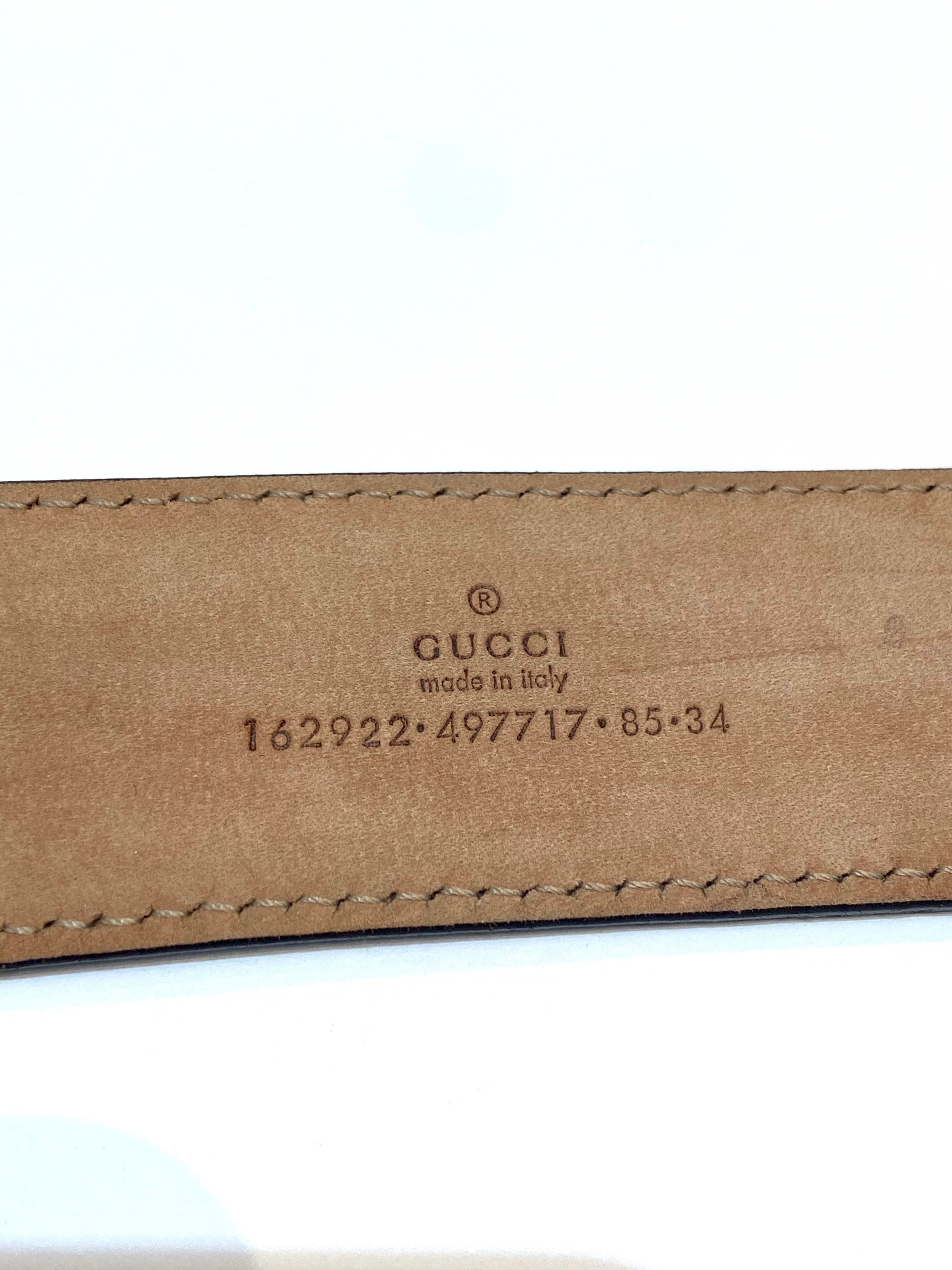GUCCI GG INTERLOCKING BUCKLE PATENT LEATHER BELT