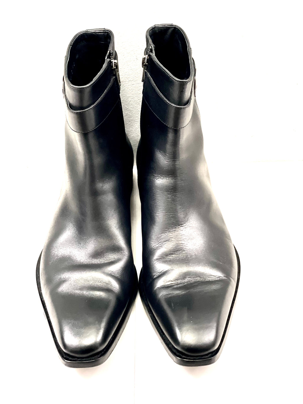 GUCCI INTERLOCKING GG LEATHER ANKLE BOOTS