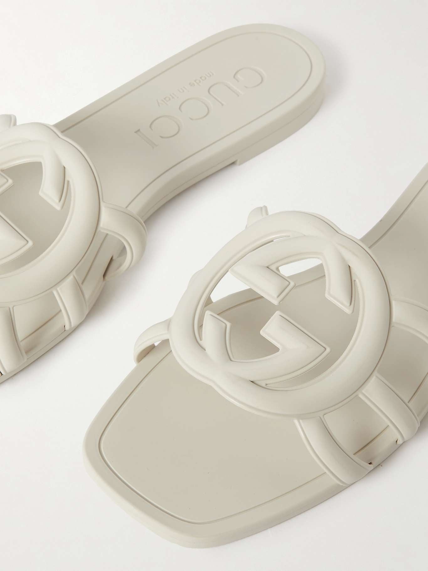 GUCCI INTERLOCKING G RUBBER SLIDE SANDALS