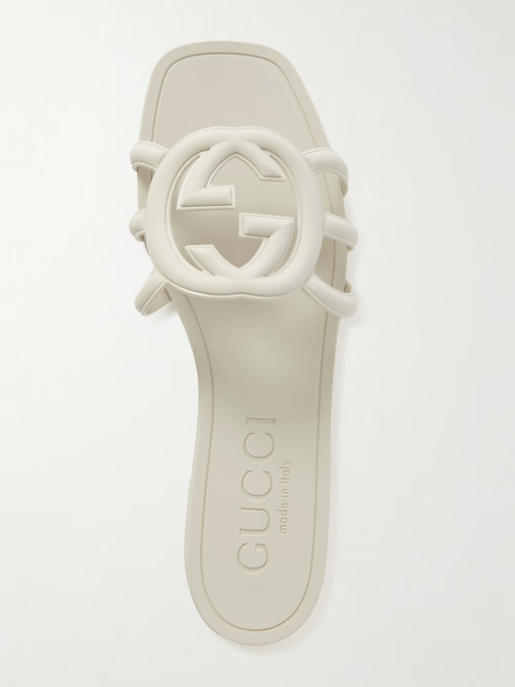GUCCI INTERLOCKING G RUBBER SLIDE SANDALS