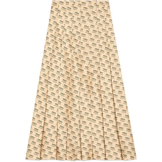 GUCCI INVITE STAMP PRINT SILK PLEATED MIDI SKIRT