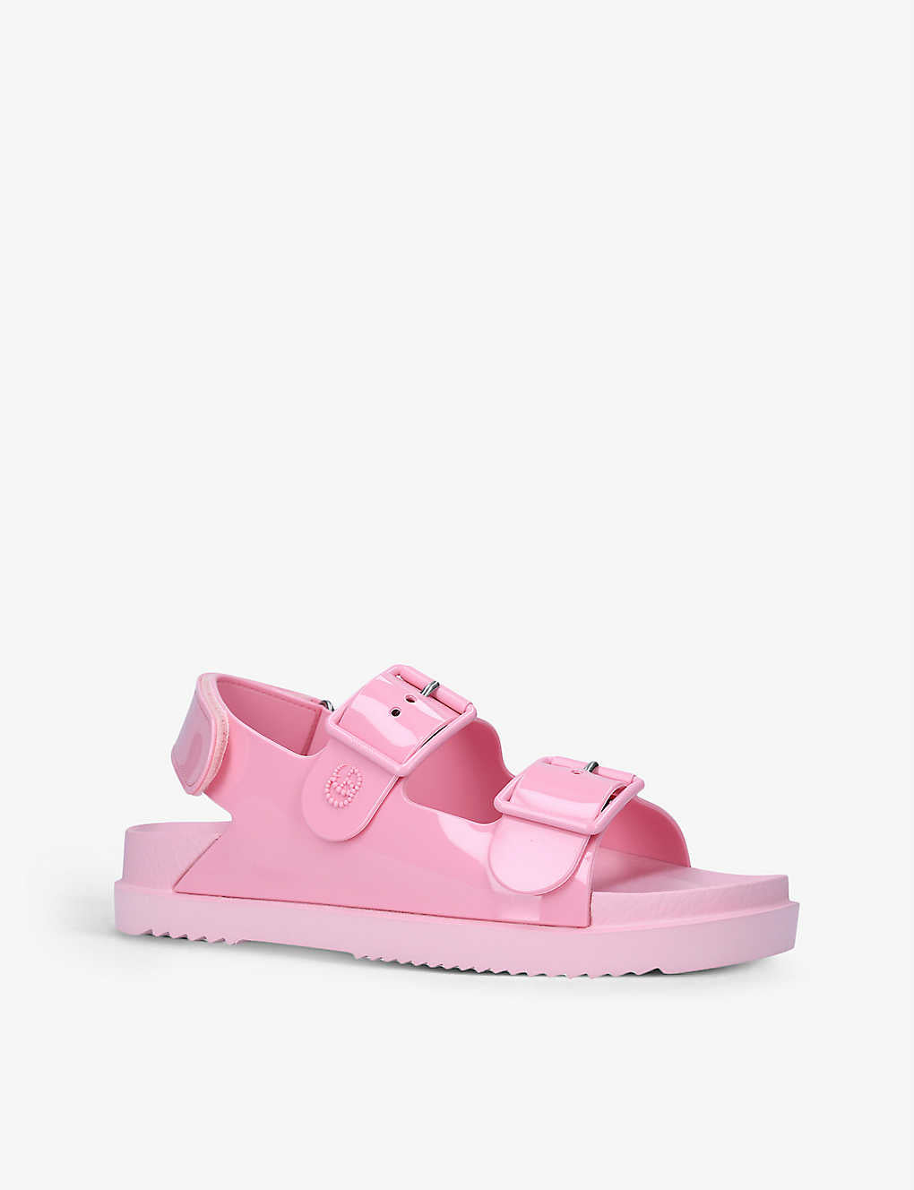 GUCCI GG ISLA LOGO EMBOSSED RUBBER SANDALS