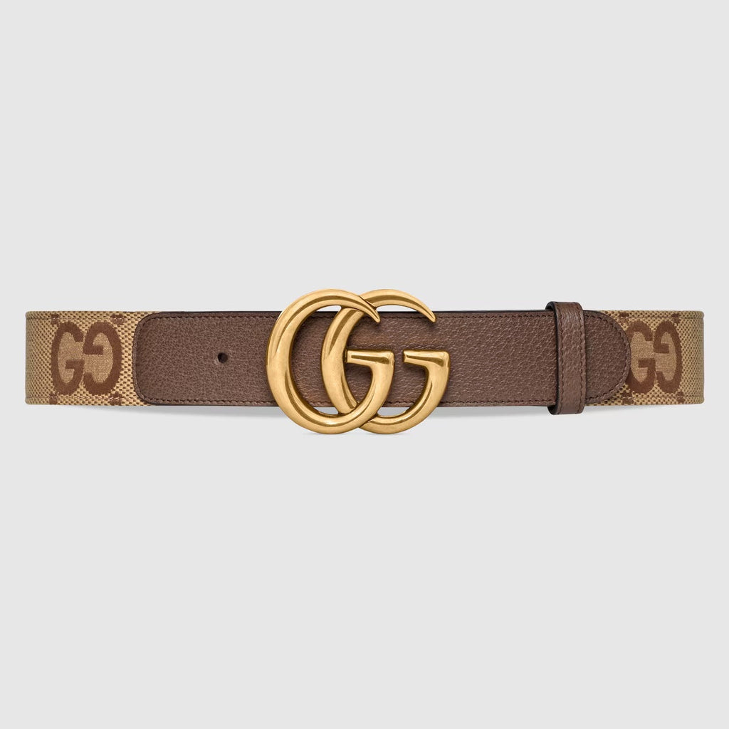 GUCCI JUMBO GG MARMONT LEATHER TRIM BELT